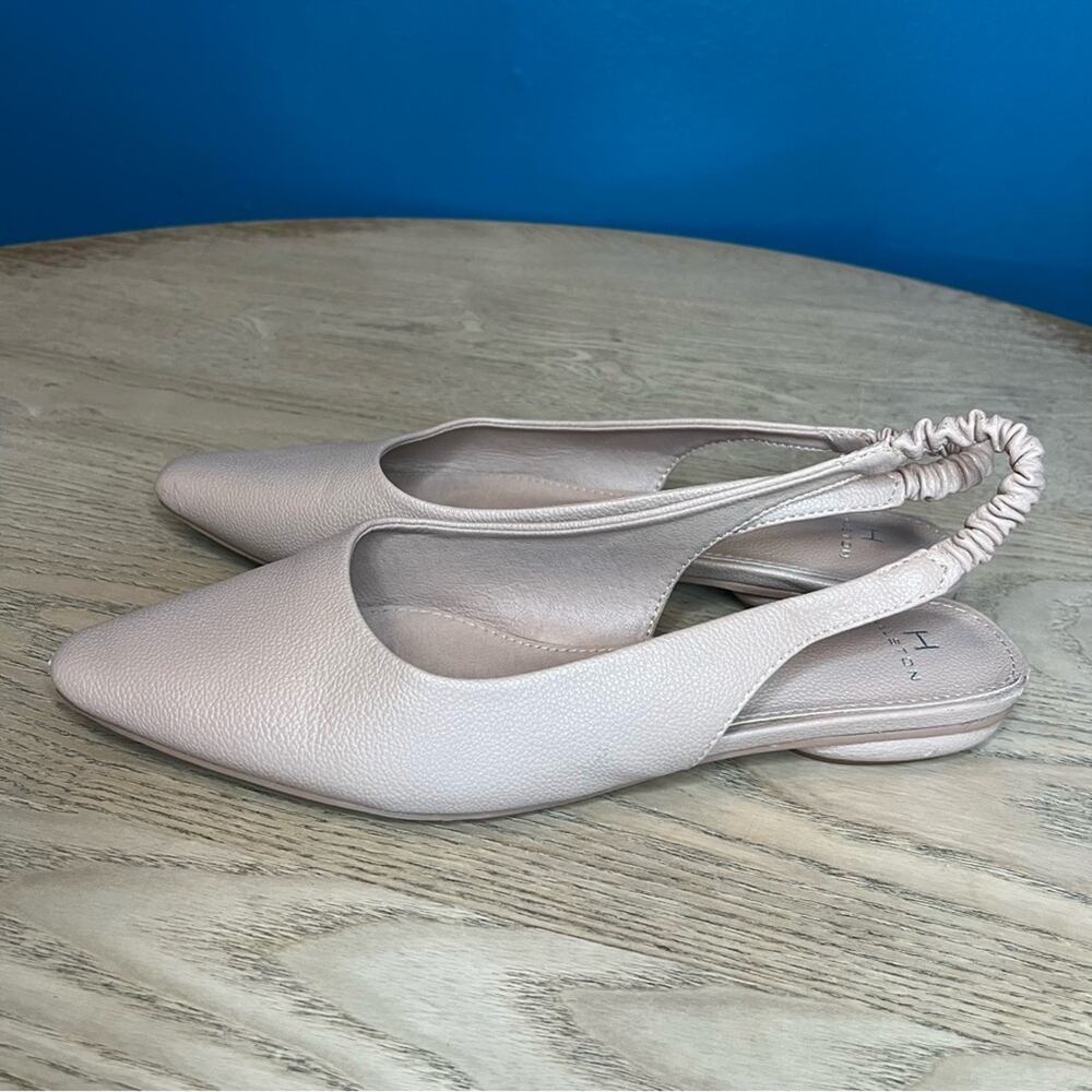 H by Halston Heyden Nude Leather Slingback Pointed Toe Flats Women’s Size 8 - Picture 4 of 9